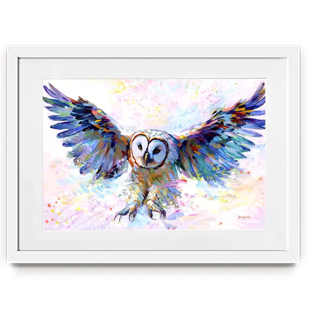 Owls Whisper In The Winter Wind Framed Art Print Owls Whisper In The Winter Wind Framed Art Print wall art product Leon Devenice