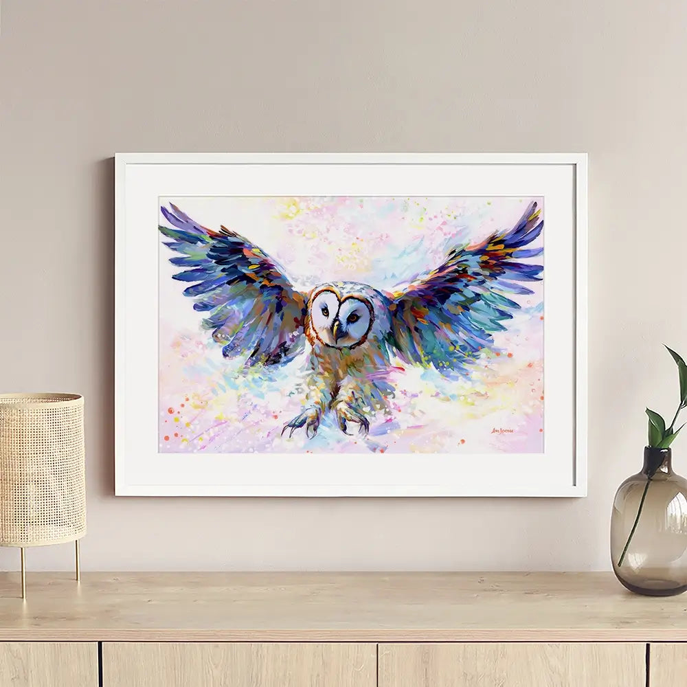 Owls Whisper In The Winter Wind Framed Art Print Owls Whisper In The Winter Wind Framed Art Print wall art product Leon Devenice