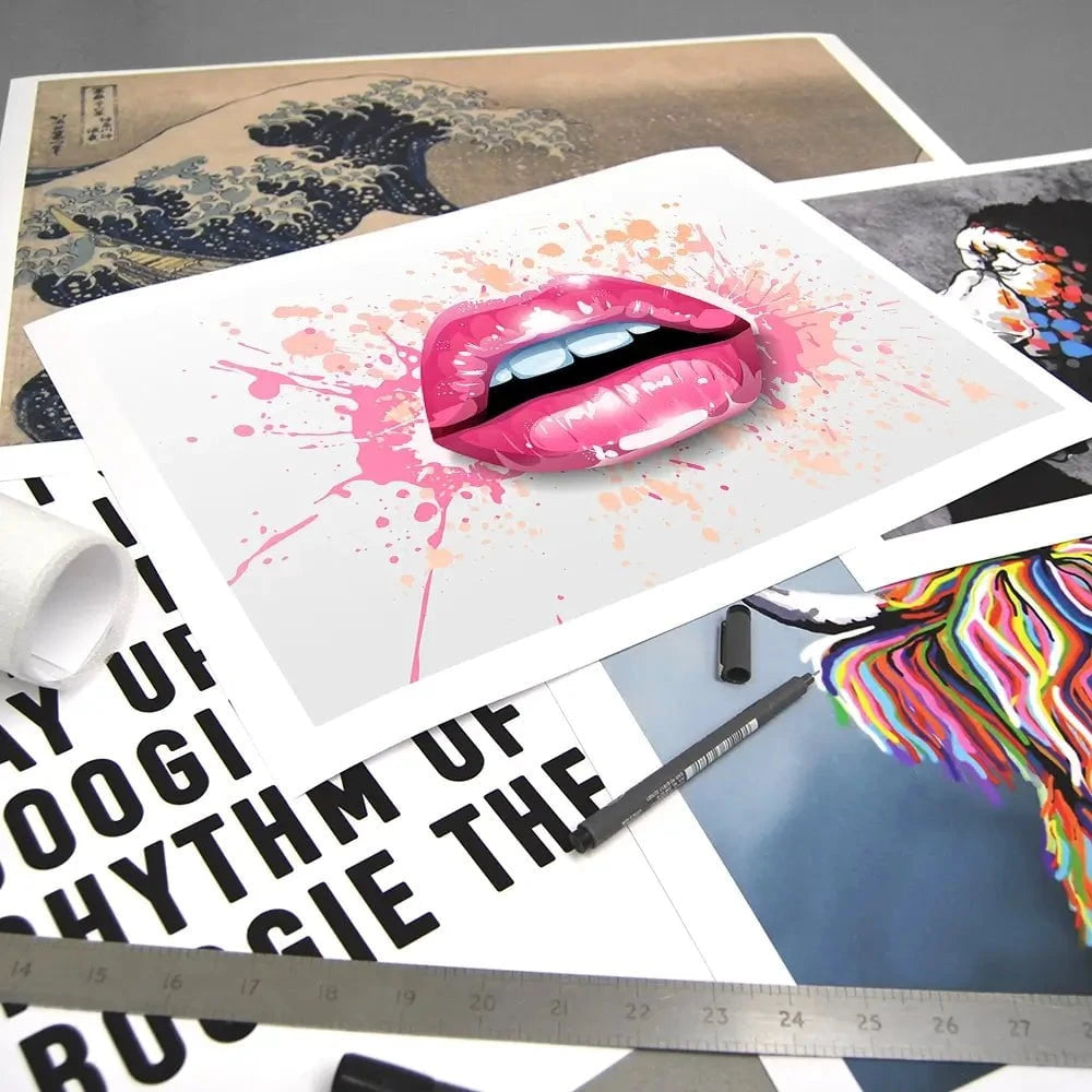 Paint Splash Lips Art Print Paint Splash Lips Art Print wall art product KenoKickit / Shutterstock