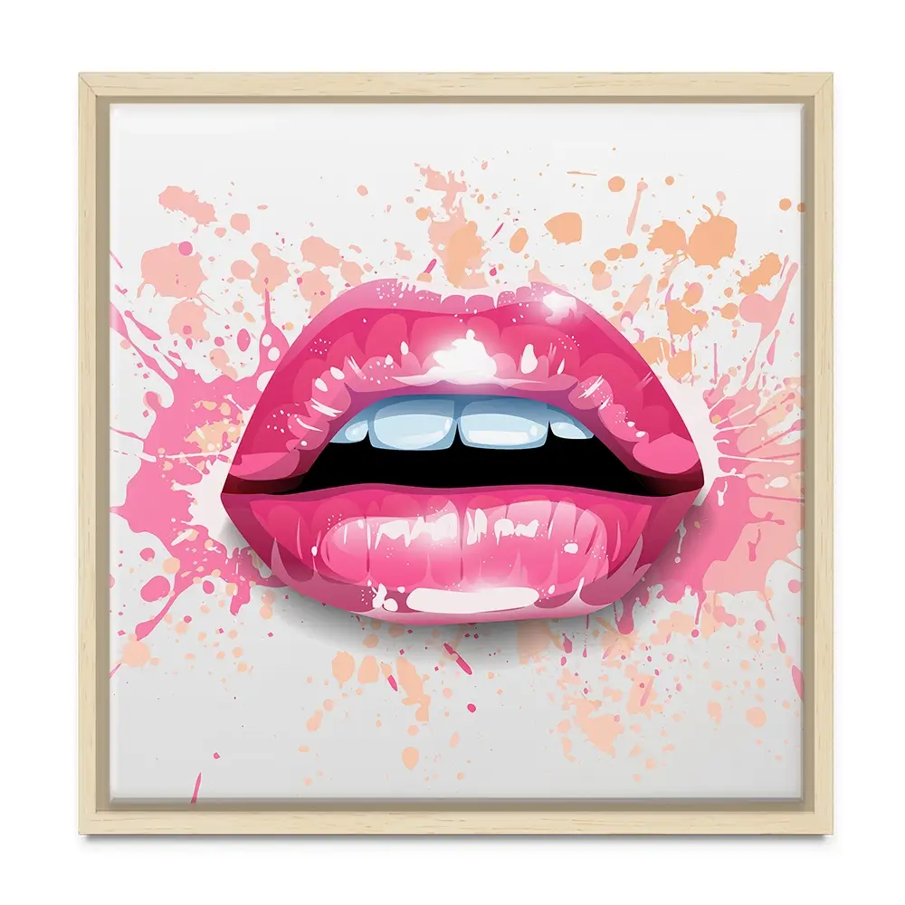 Paint Splash Lips Square Canvas Print Paint Splash Lips Square Canvas Print wall art product KenoKickit / Shutterstock