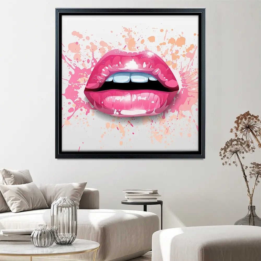Paint Splash Lips Square Canvas Print Paint Splash Lips Square Canvas Print wall art product KenoKickit / Shutterstock
