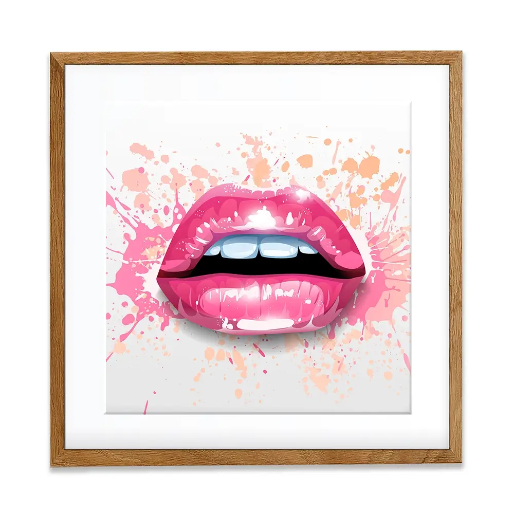 Paint Splash Lips Square Framed Art Print Paint Splash Lips Square Framed Art Print wall art product KenoKickit / Shutterstock
