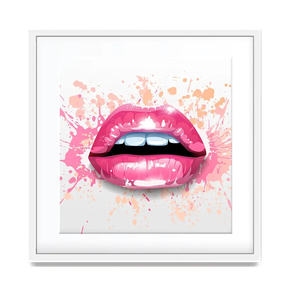 Paint Splash Lips Square Framed Art Print Paint Splash Lips Square Framed Art Print wall art product KenoKickit / Shutterstock