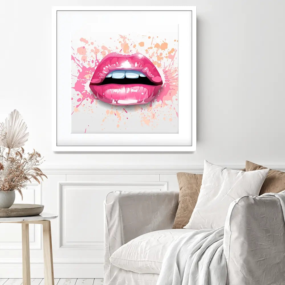 Paint Splash Lips Square Framed Art Print Paint Splash Lips Square Framed Art Print wall art product KenoKickit / Shutterstock