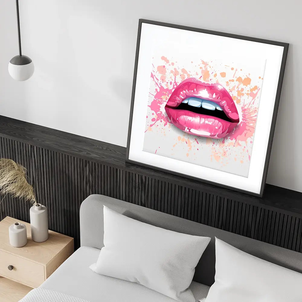 Paint Splash Lips Square Framed Art Print Paint Splash Lips Square Framed Art Print wall art product KenoKickit / Shutterstock