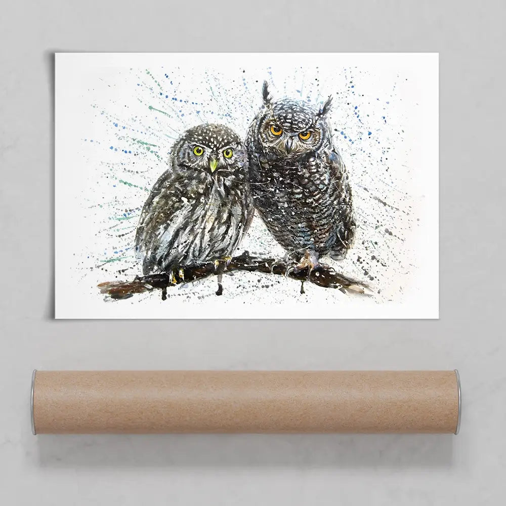 Paint Splash Owls Art Print Paint Splash Owls Art Print wall art product KOSTART / Shutterstock