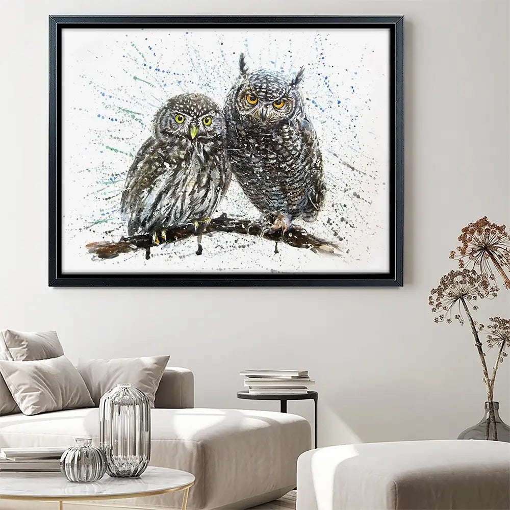 Paint Splash Owls Canvas Print Paint Splash Owls Canvas Print wall art product KOSTART / Shutterstock