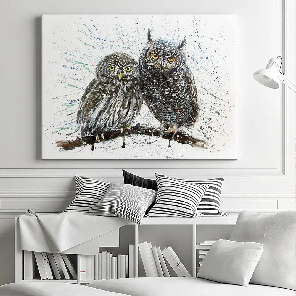 Paint Splash Owls Canvas Print Paint Splash Owls Canvas Print wall art product KOSTART / Shutterstock