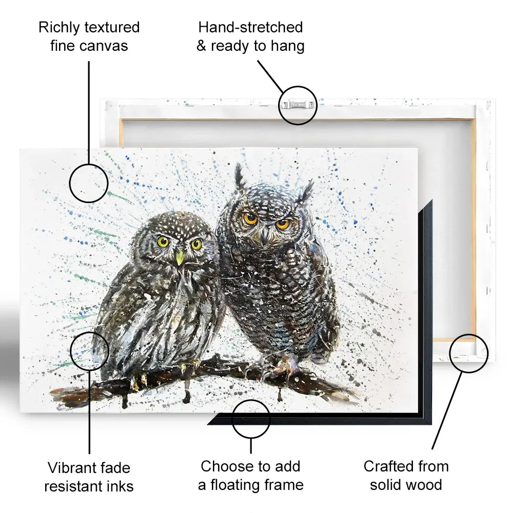 Paint Splash Owls Canvas Print Paint Splash Owls Canvas Print wall art product KOSTART / Shutterstock