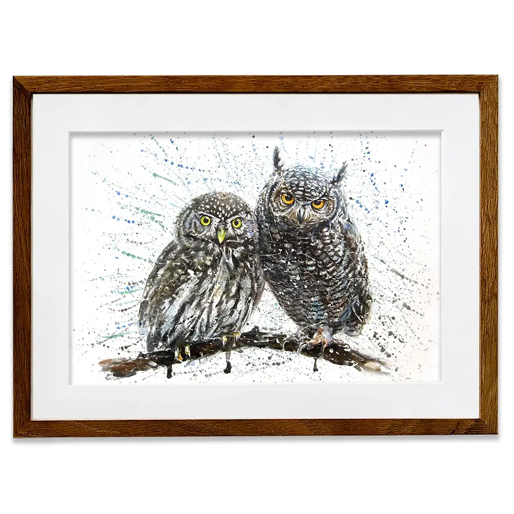Paint Splash Owls Framed Art Print Paint Splash Owls Framed Art Print wall art product KOSTART / Shutterstock