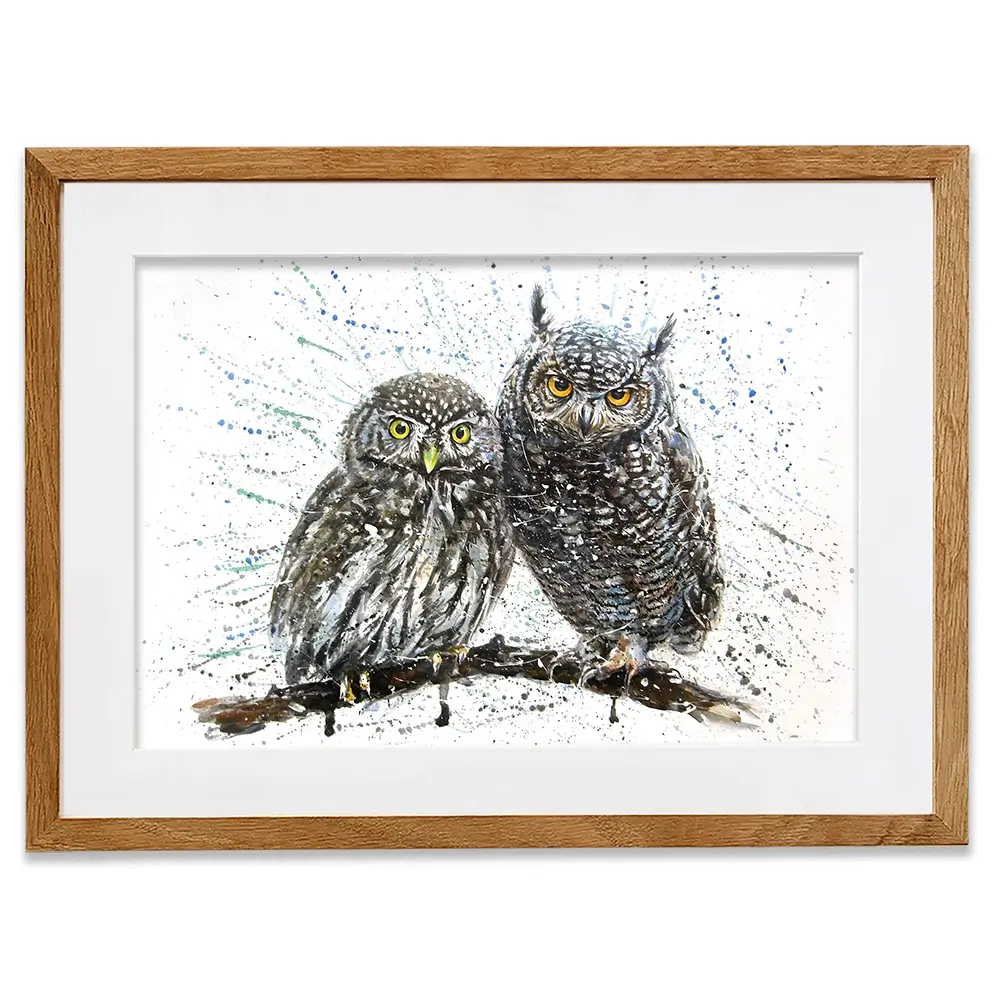Paint Splash Owls Framed Art Print Paint Splash Owls Framed Art Print wall art product KOSTART / Shutterstock