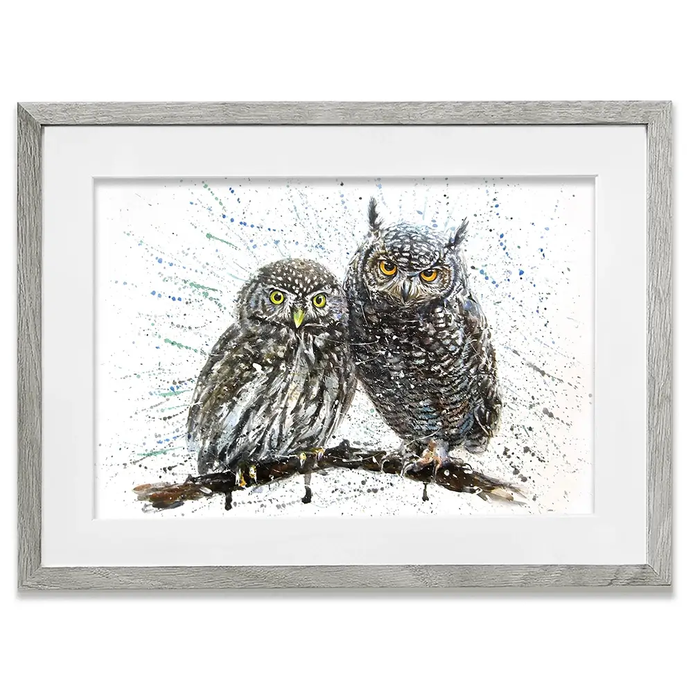 Paint Splash Owls Framed Art Print Paint Splash Owls Framed Art Print wall art product KOSTART / Shutterstock