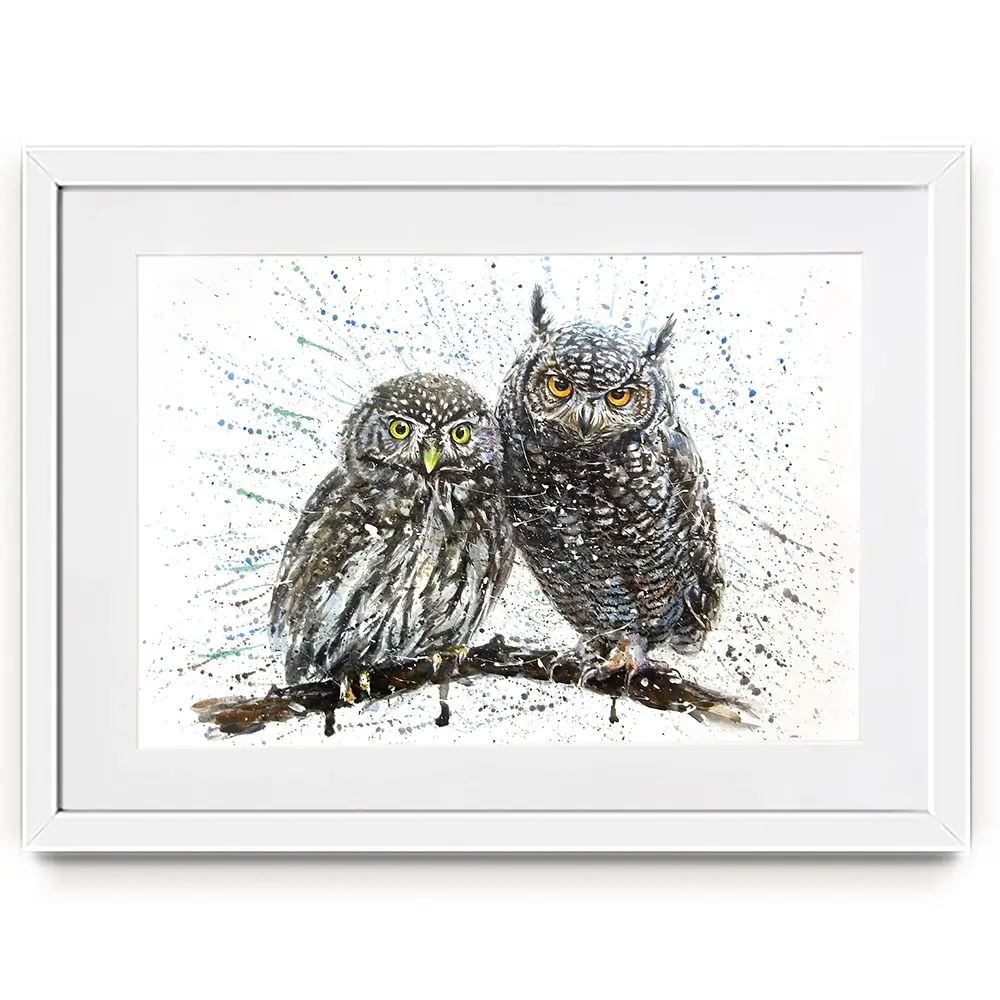 Paint Splash Owls Framed Art Print Paint Splash Owls Framed Art Print wall art product KOSTART / Shutterstock