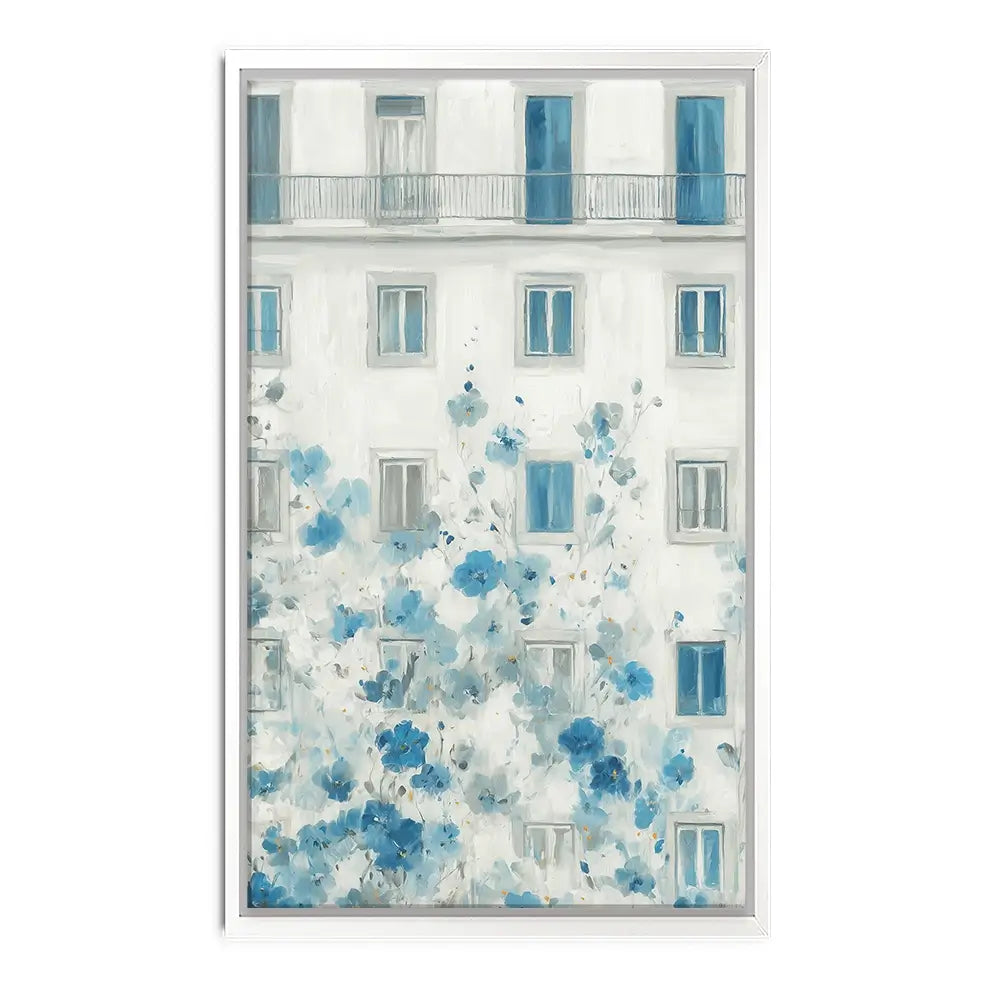 Painterly Façade With Blossoms Canvas Print Painterly Façade With Blossoms Canvas Print wall art product Chromatic Storm Studio