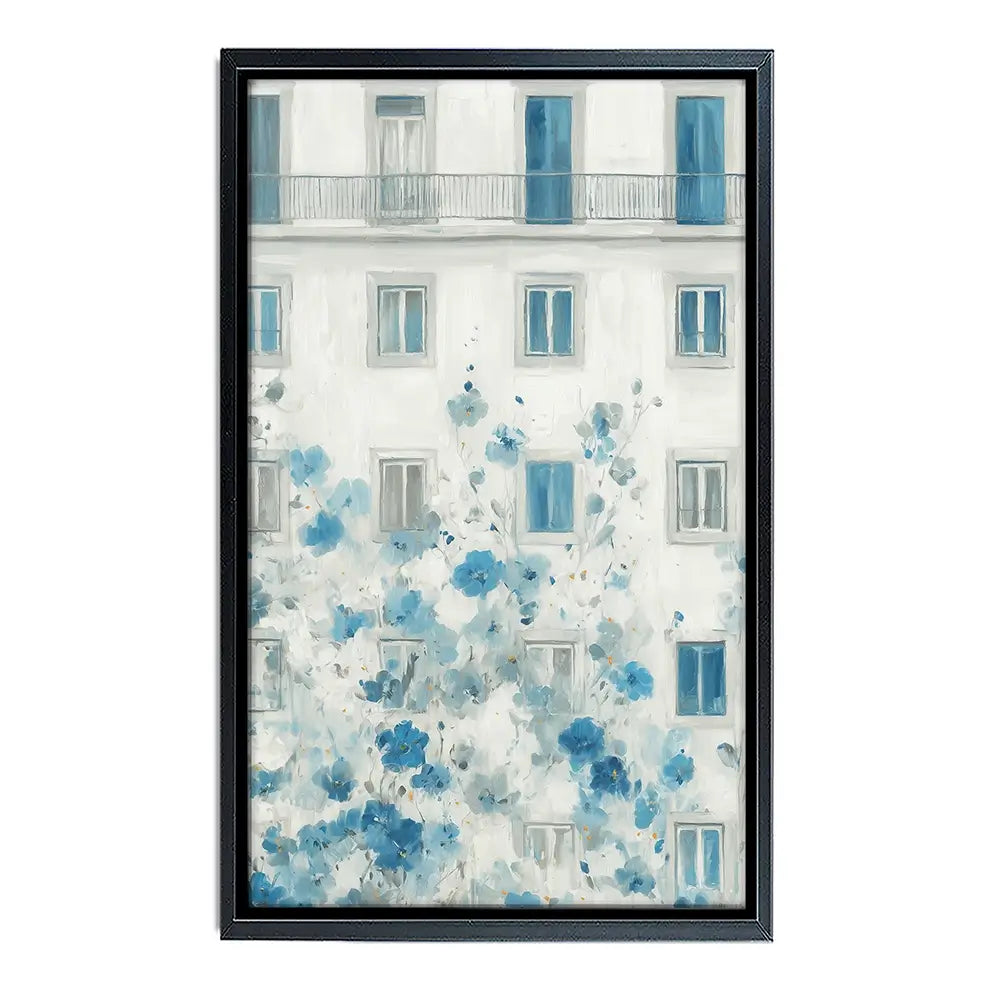 Painterly Façade With Blossoms Canvas Print Painterly Façade With Blossoms Canvas Print wall art product Chromatic Storm Studio