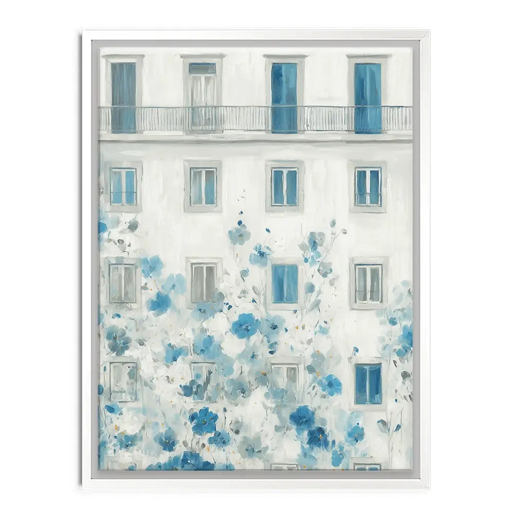 Painterly Façade With Blossoms Canvas Print Painterly Façade With Blossoms Canvas Print wall art product Chromatic Storm Studio