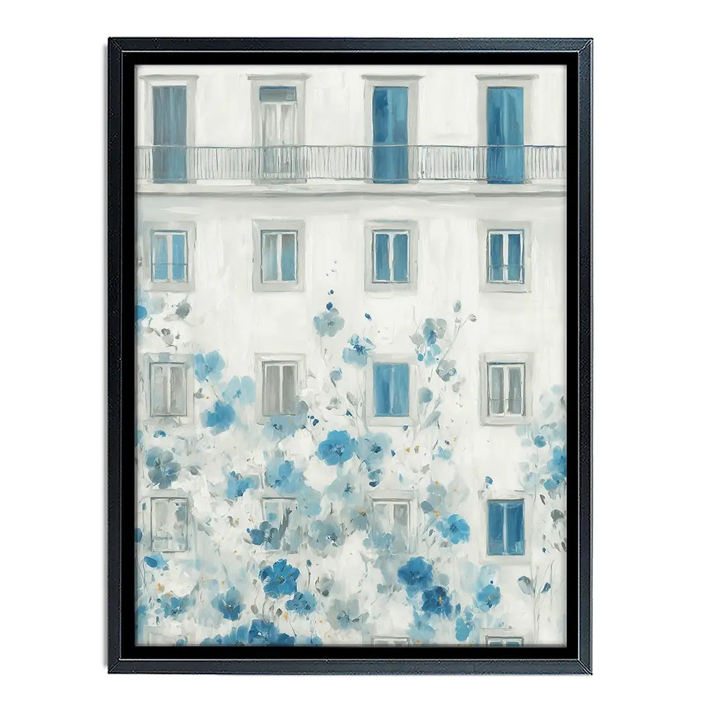 Painterly Façade With Blossoms Canvas Print Painterly Façade With Blossoms Canvas Print wall art product Chromatic Storm Studio