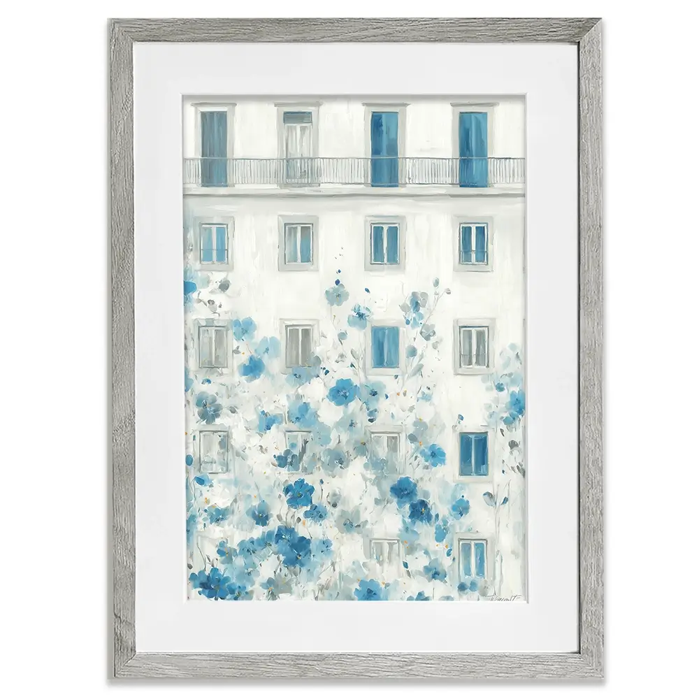 Painterly Façade With Blossoms Framed Art Print Painterly Façade With Blossoms Framed Art Print wall art product Chromatic Storm Studio