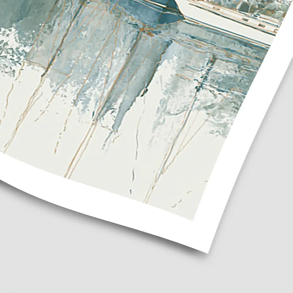 Painterly Marina Mooring Art Print Painterly Marina Mooring Art Print wall art product Chromatic Storm Studio