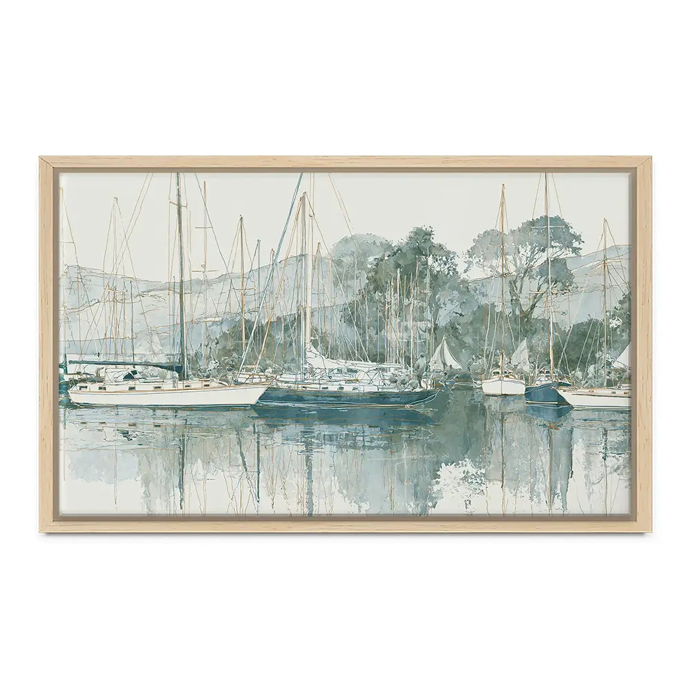 Painterly Marina Mooring Canvas Print Painterly Marina Mooring Canvas Print wall art product Chromatic Storm Studio