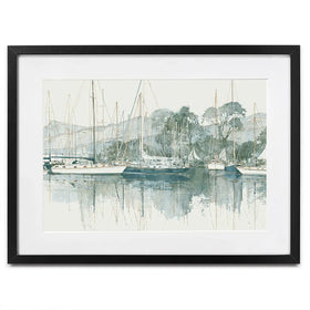 Painterly Marina Mooring Framed Art Print Painterly Marina Mooring Framed Art Print wall art product Chromatic Storm Studio