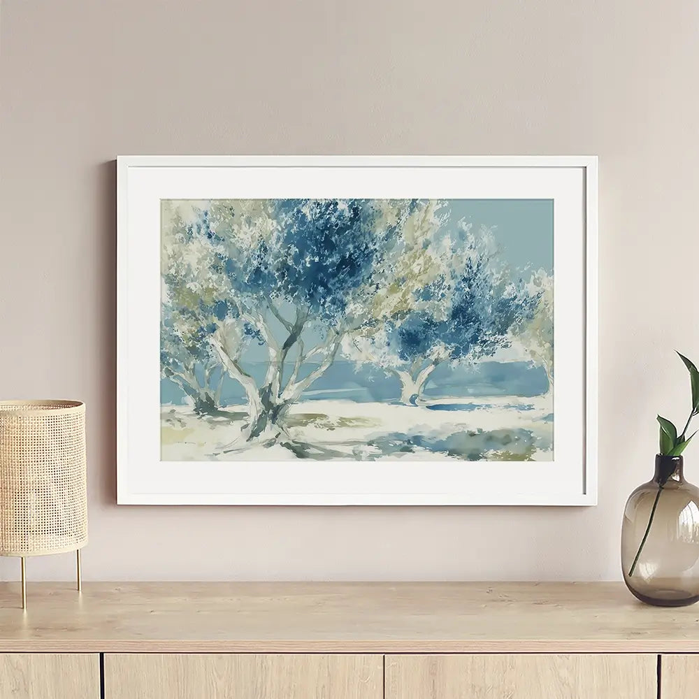 Painterly Olive Grove Framed Art Print Painterly Olive Grove Framed Art Print wall art product Chromatic Storm Studio