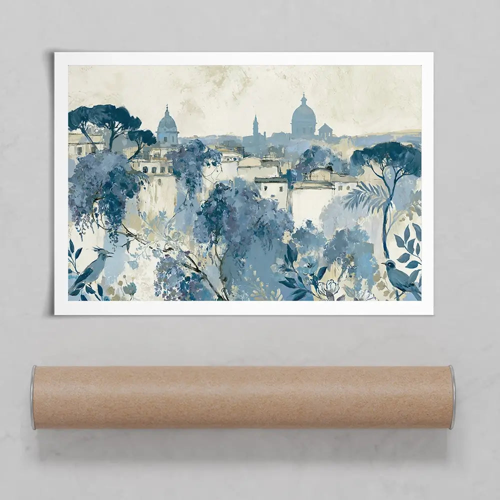 Painterly Rome Skyline Art Print Painterly Rome Skyline Art Print wall art product Chromatic Storm Studio
