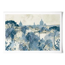 Painterly Rome Skyline Art Print Painterly Rome Skyline Art Print wall art product Chromatic Storm Studio
