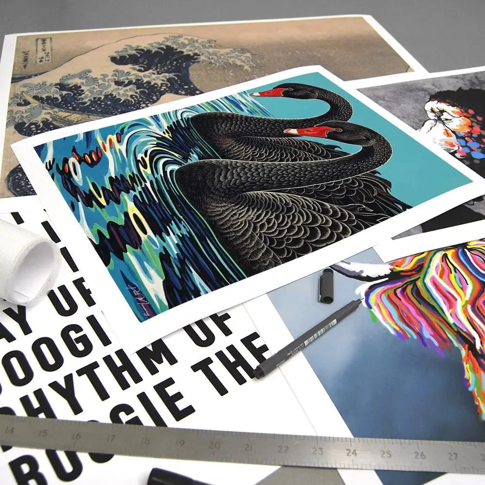 Pair Of Black Swans Art Print Pair Of Black Swans Art Print wall art product P & M Print Gallery