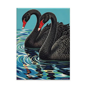 Pair Of Black Swans Canvas Print Pair Of Black Swans Canvas Print wall art product P & M Print Gallery