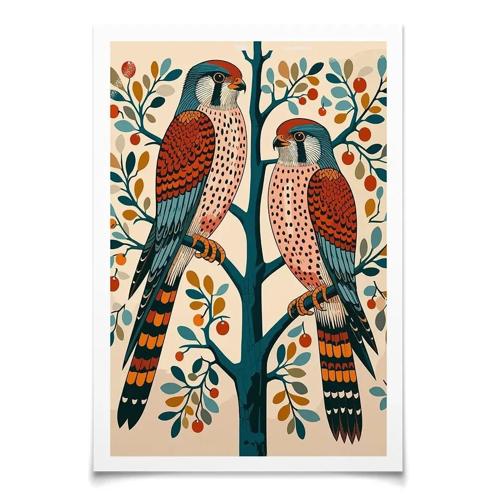 Pair Of Kestrels Art Print Pair Of Kestrels Art Print wall art product P & M Print Gallery