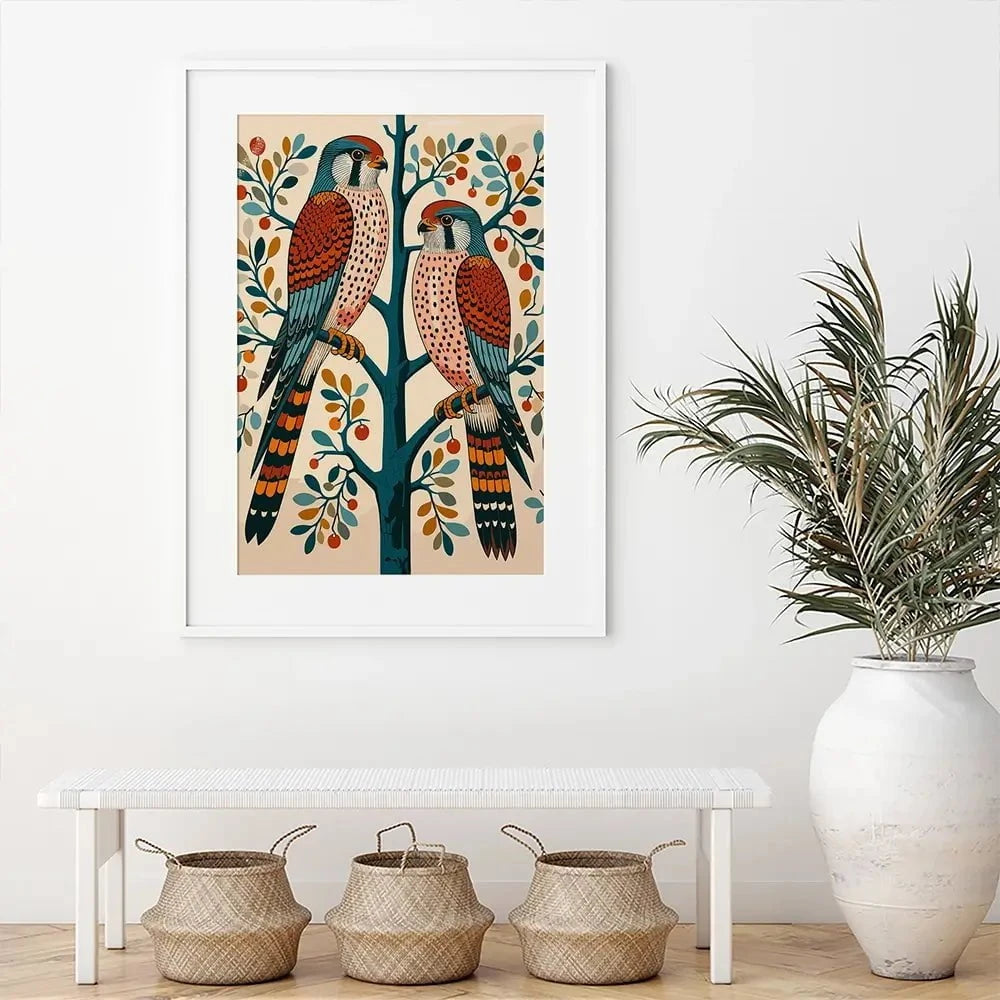 Pair Of Kestrels Framed Art Print Pair Of Kestrels Framed Art Print wall art product P & M Print Gallery