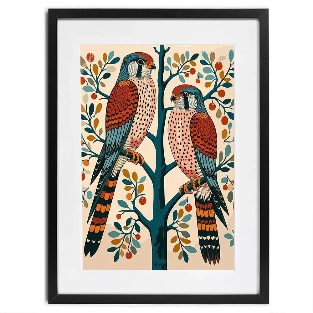 Pair Of Kestrels Framed Art Print Pair Of Kestrels Framed Art Print wall art product P & M Print Gallery