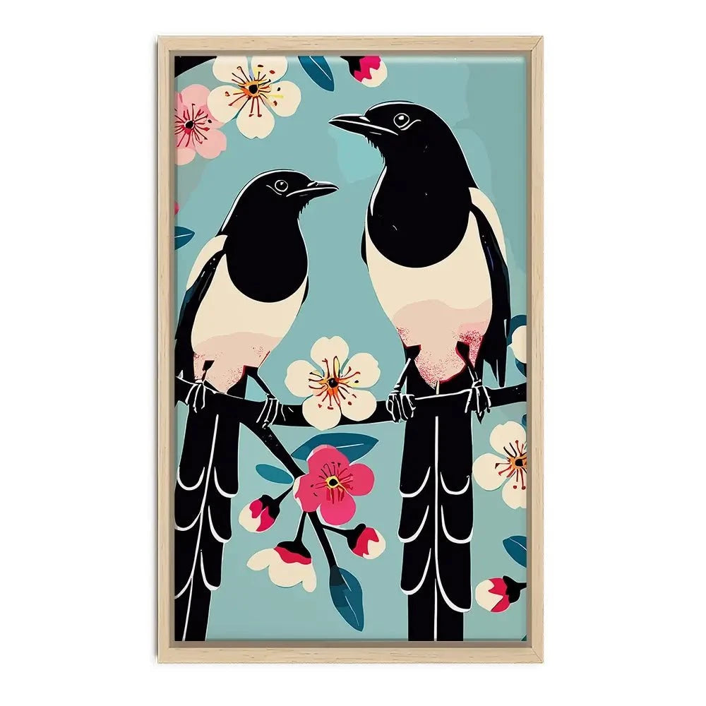 Pair Of Magpies Canvas Print Pair Of Magpies Canvas Print wall art product P & M Print Gallery