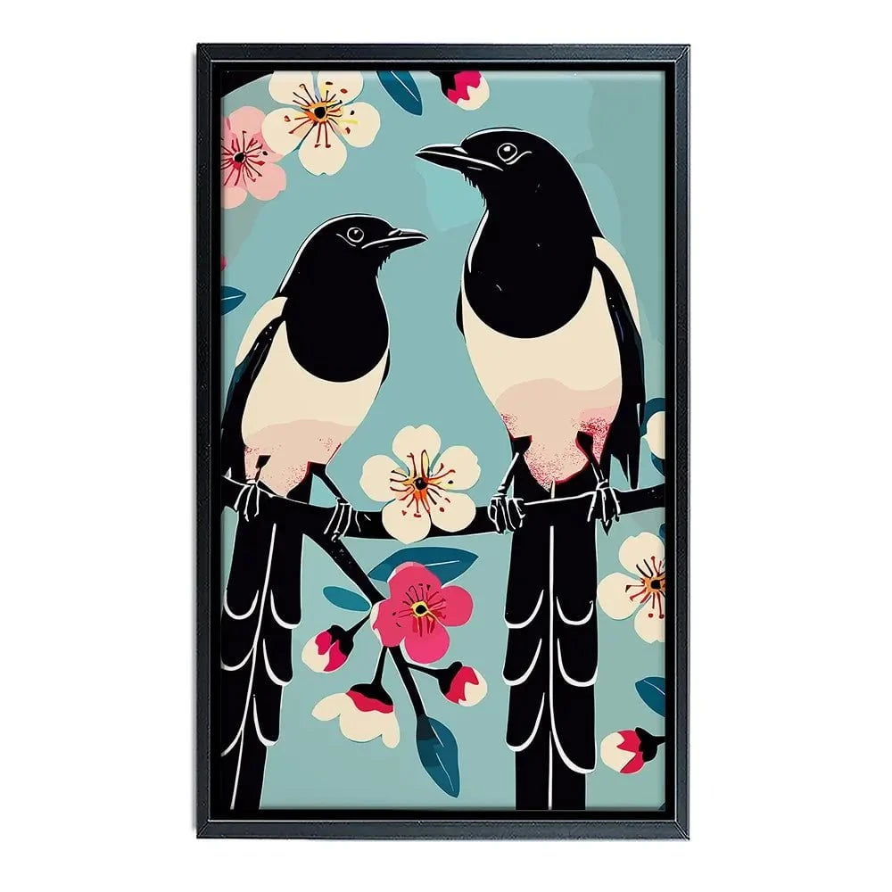 Pair Of Magpies Canvas Print Pair Of Magpies Canvas Print wall art product P & M Print Gallery