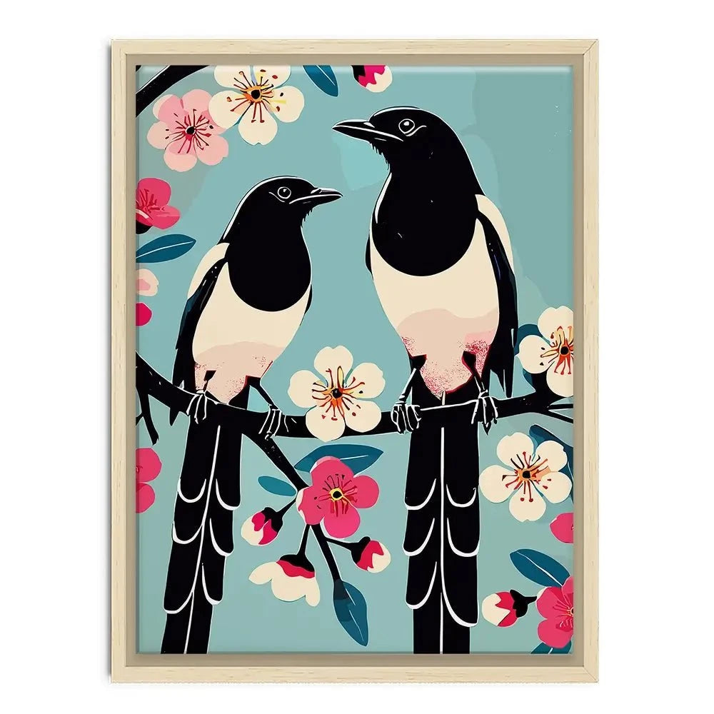 Pair Of Magpies Canvas Print Pair Of Magpies Canvas Print wall art product P & M Print Gallery