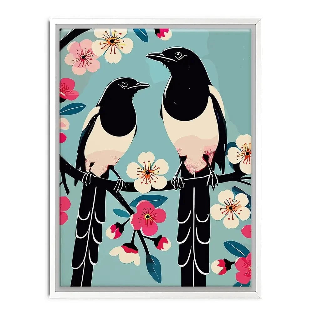 Pair Of Magpies Canvas Print Pair Of Magpies Canvas Print wall art product P & M Print Gallery