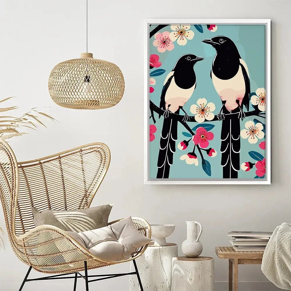 Pair Of Magpies Canvas Print Pair Of Magpies Canvas Print wall art product P & M Print Gallery