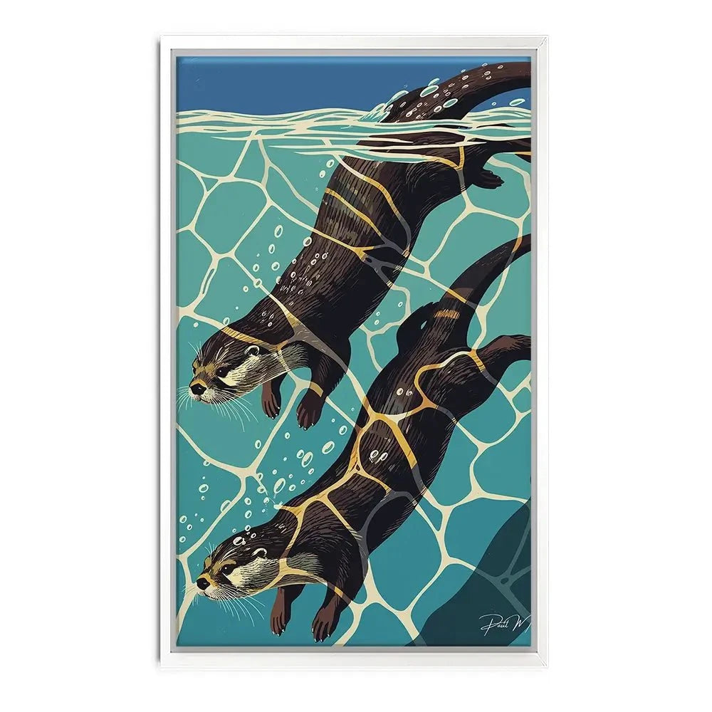 Pair Of Otters Canvas Print Pair Of Otters Canvas Print wall art product P & M Print Gallery