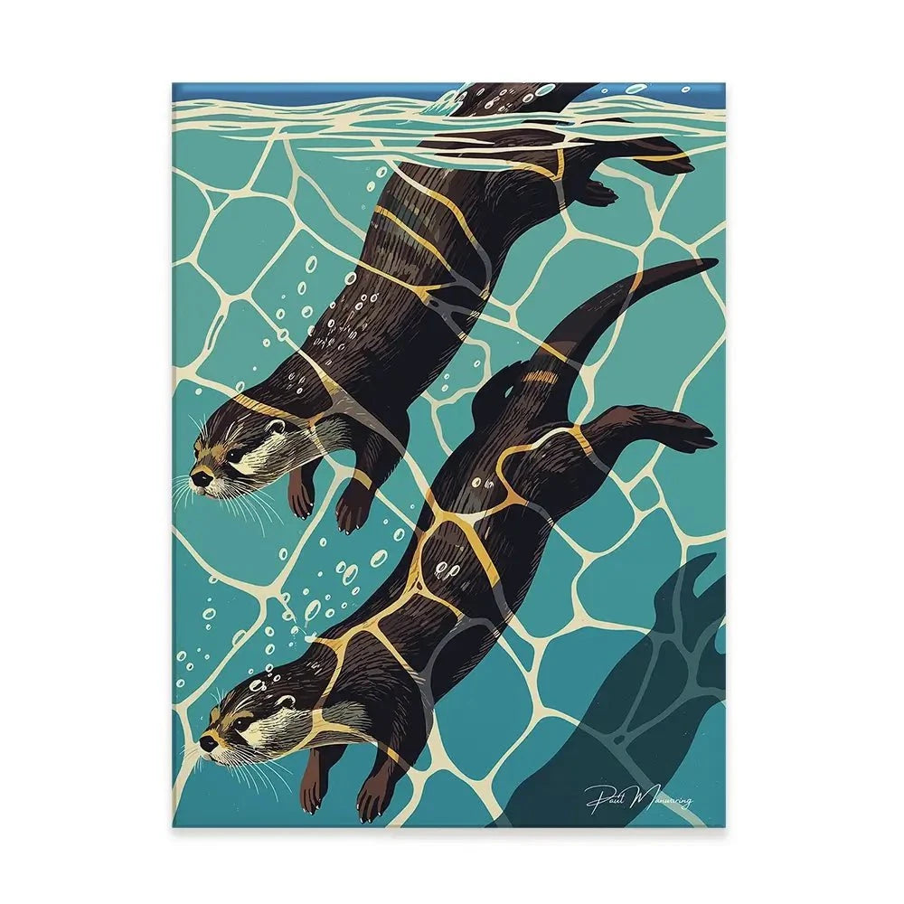 Pair Of Otters Canvas Print Pair Of Otters Canvas Print wall art product P & M Print Gallery