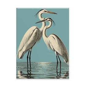 Pair Of White Herons Canvas Print Pair Of White Herons Canvas Print wall art product P & M Print Gallery