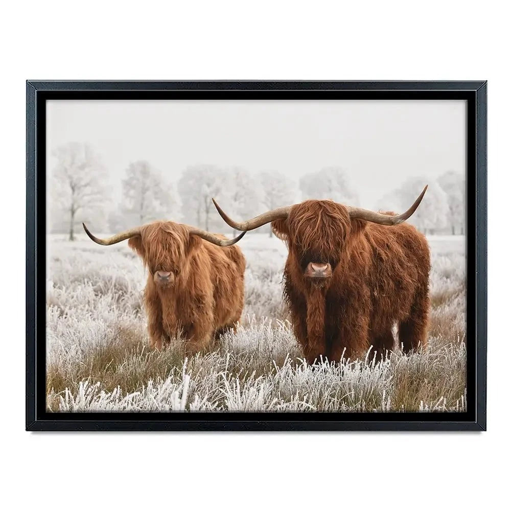 Pair Of Winter Cows Canvas Print Pair Of Winter Cows Canvas Print wall art product defotoberg / Shutterstock