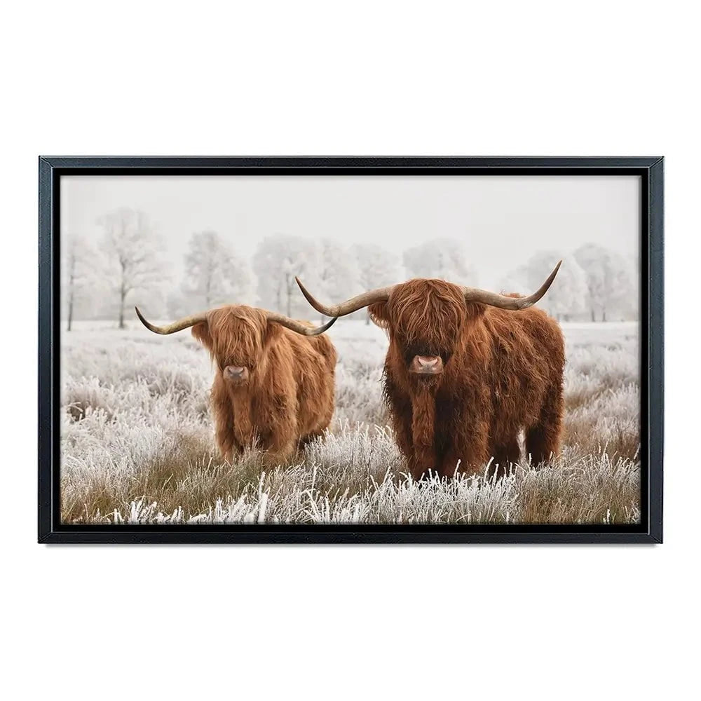 Pair Of Winter Cows Canvas Print Pair Of Winter Cows Canvas Print wall art product defotoberg / Shutterstock