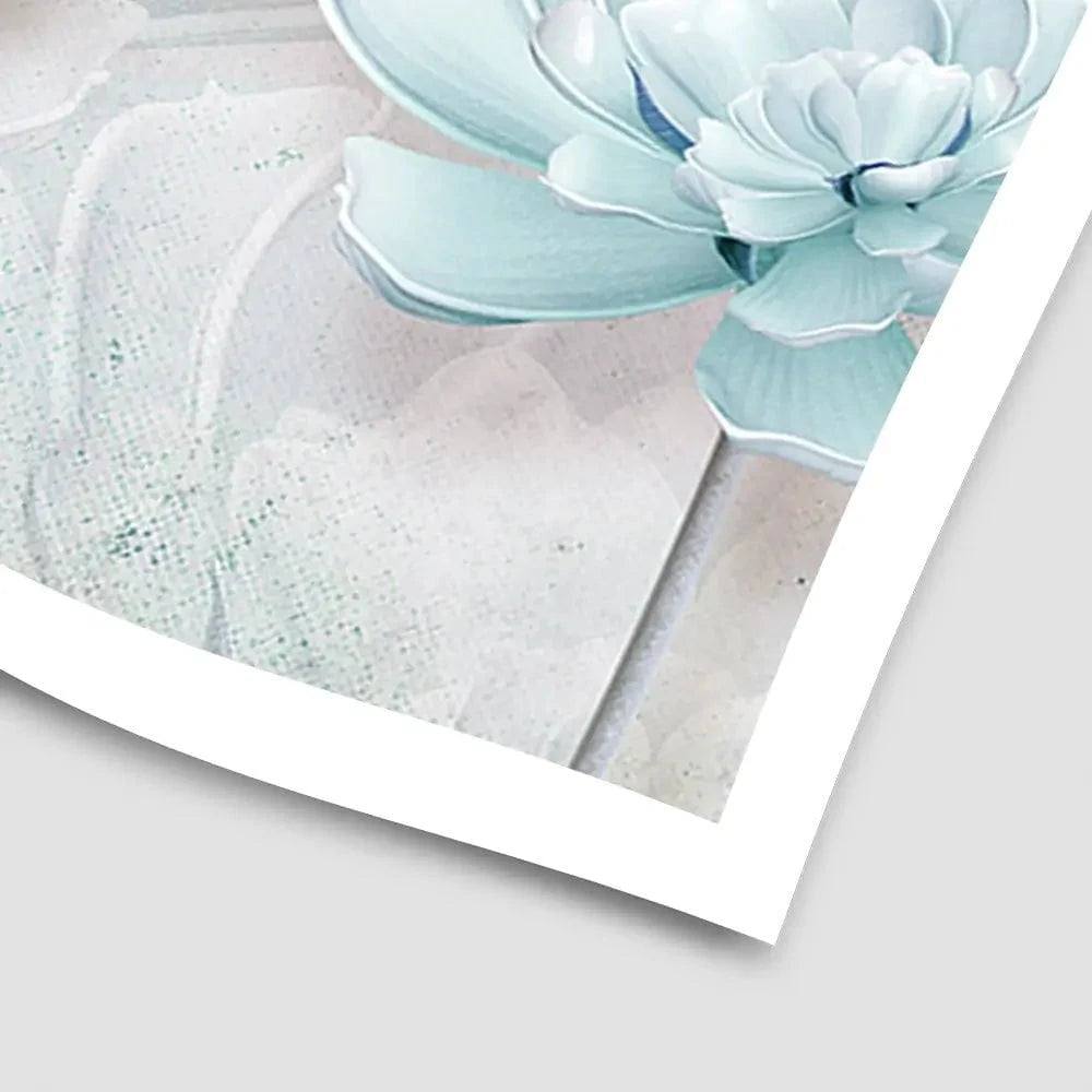 Pale Blue Floral Art Print Pale Blue Floral Art Print wall art product FLOWER 3D / Shutterstock