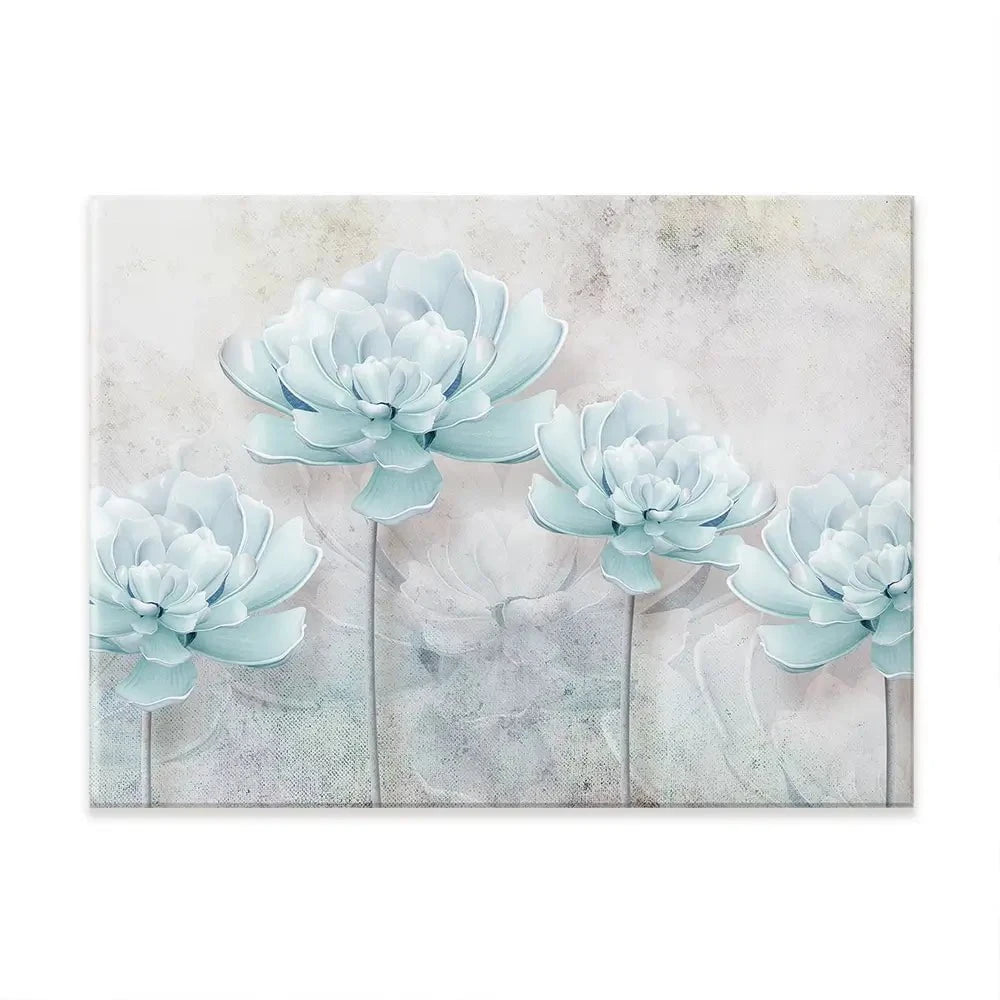 Pale Blue Floral Canvas Print Pale Blue Floral Canvas Print wall art product FLOWER 3D / Shutterstock