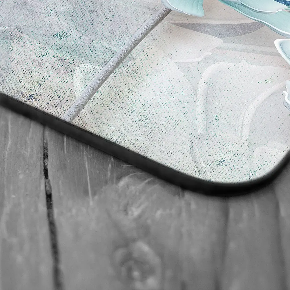 Pale Blue Floral Coaster Set Pale Blue Floral Coaster Set wall art product FLOWER 3D / Shutterstock