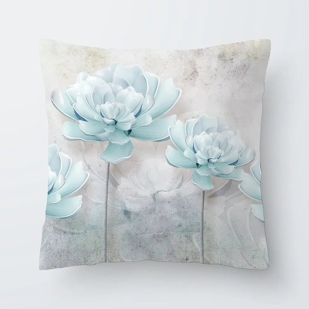 Pale Blue Floral Cushion Pale Blue Floral Cushion wall art product FLOWER 3D / Shutterstock