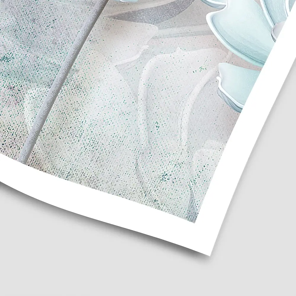 Pale Blue Floral Square Art Print Pale Blue Floral Square Art Print wall art product FLOWER 3D / Shutterstock