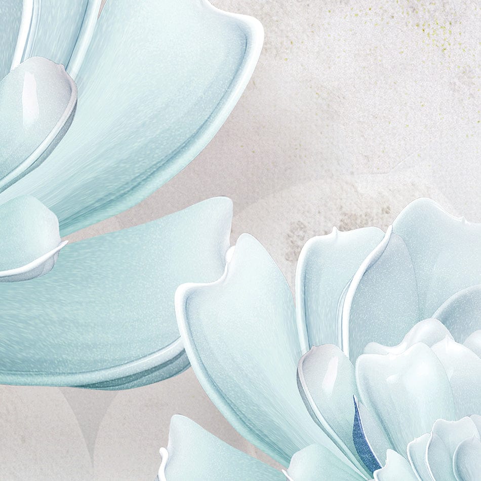 Pale Blue Floral Square Canvas Print wall art product FLOWER 3D / Shutterstock