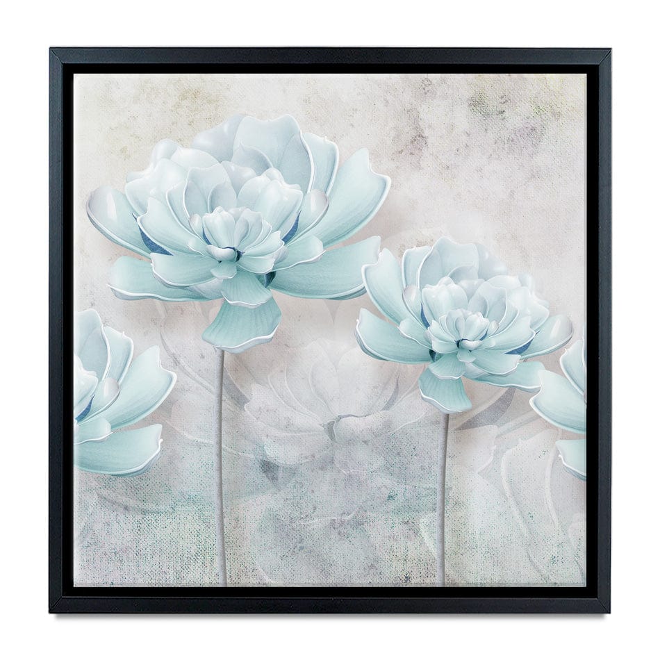 Pale Blue Floral Square Canvas Print wall art product FLOWER 3D / Shutterstock